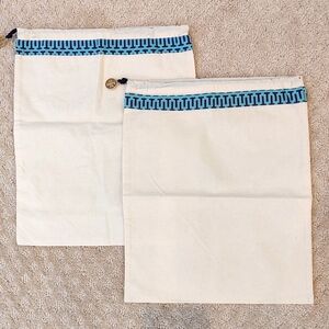 Tory Burch Drawstring Shoe Dust Bags Set of 2 Travel Storage Protection